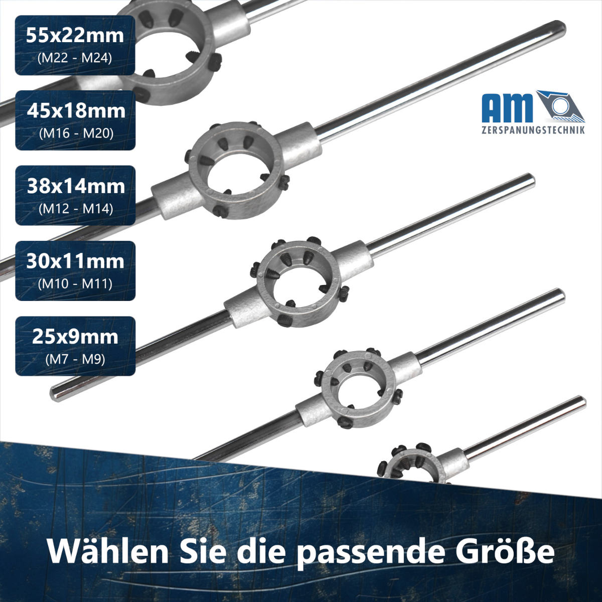 Gewindeschneideisen Halter Größen