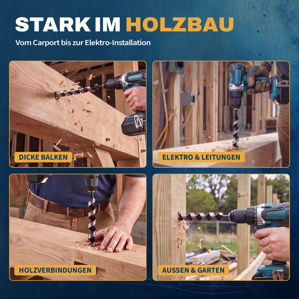 AM Schlangenbohrer für saubere Bohrungen in Weichholz, Treibholz und Hartholz.