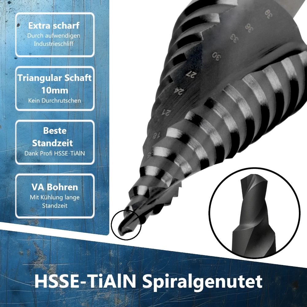 Vorteile der TiAlN-Beschichtung: Extrem hohe Warmhärtebeständigkeit und reduzierter Verschleiß beim Bohren.