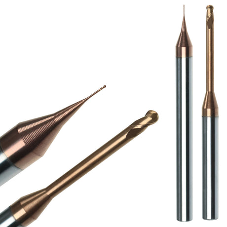 Mini Radiusfraeser ueberlang VHM-TiSiN fuer feine Praezisionsarbeiten AM-Zerspanungstechnik