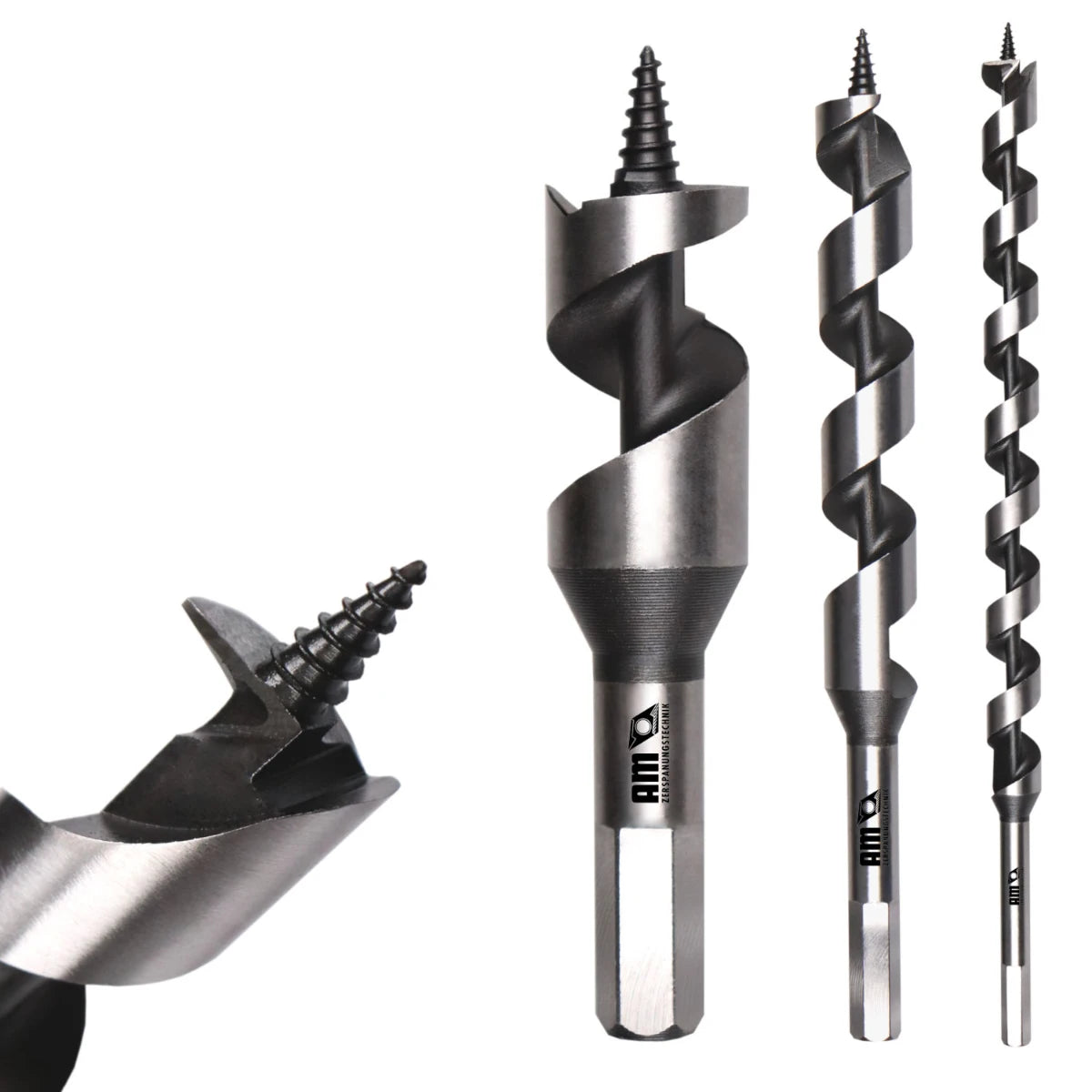 Schlangenbohrer in verschiedenen Längen für präzise Bohrungen in Holz und Metall – AM Zerspanungstechnik