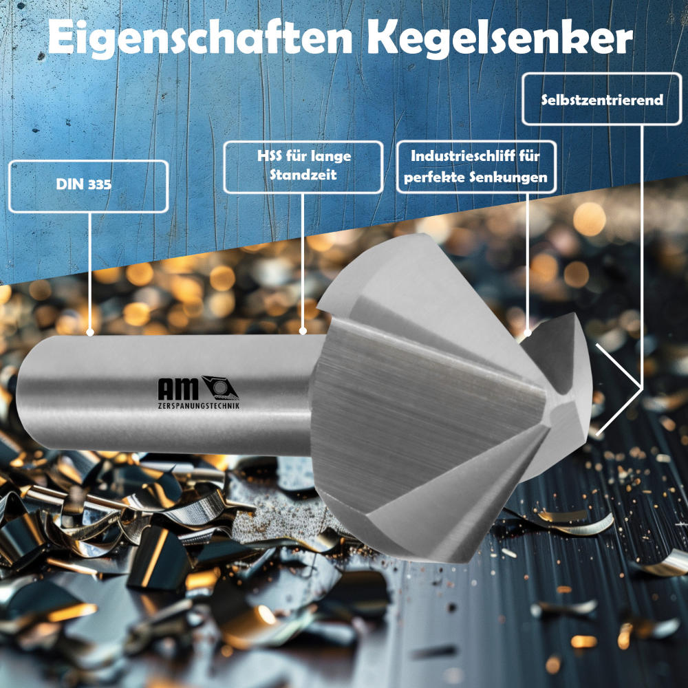 Senker und Kegelsenker 90° Eigenschaften für präzises Entgraten