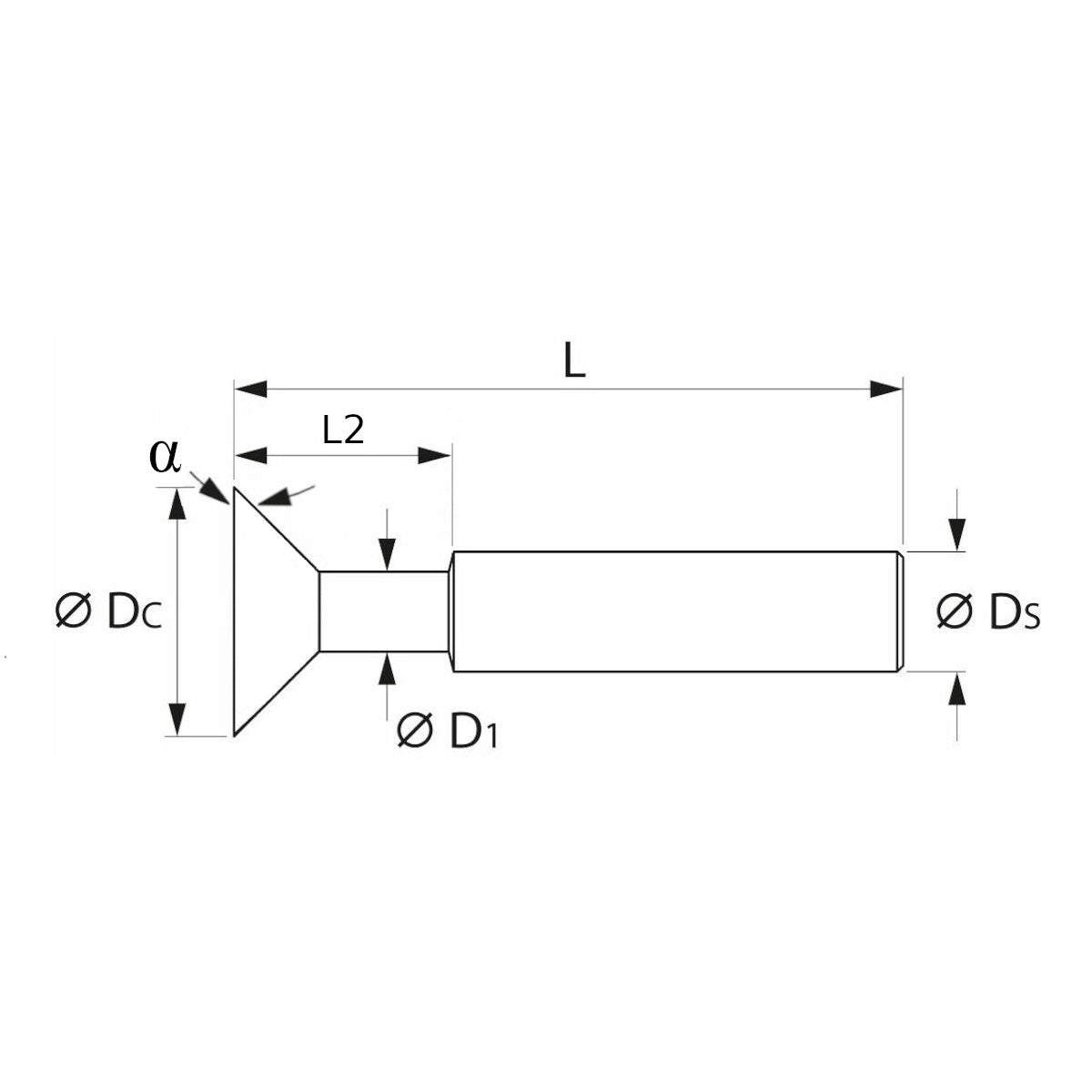VHM Schwalbenschwanzfräser Rückwärtsentgrater
