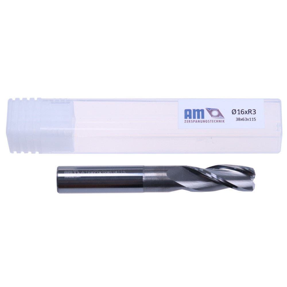 Torusfräser Ø12xR1,5 Ø16xR2 Ø16xR3 Alu