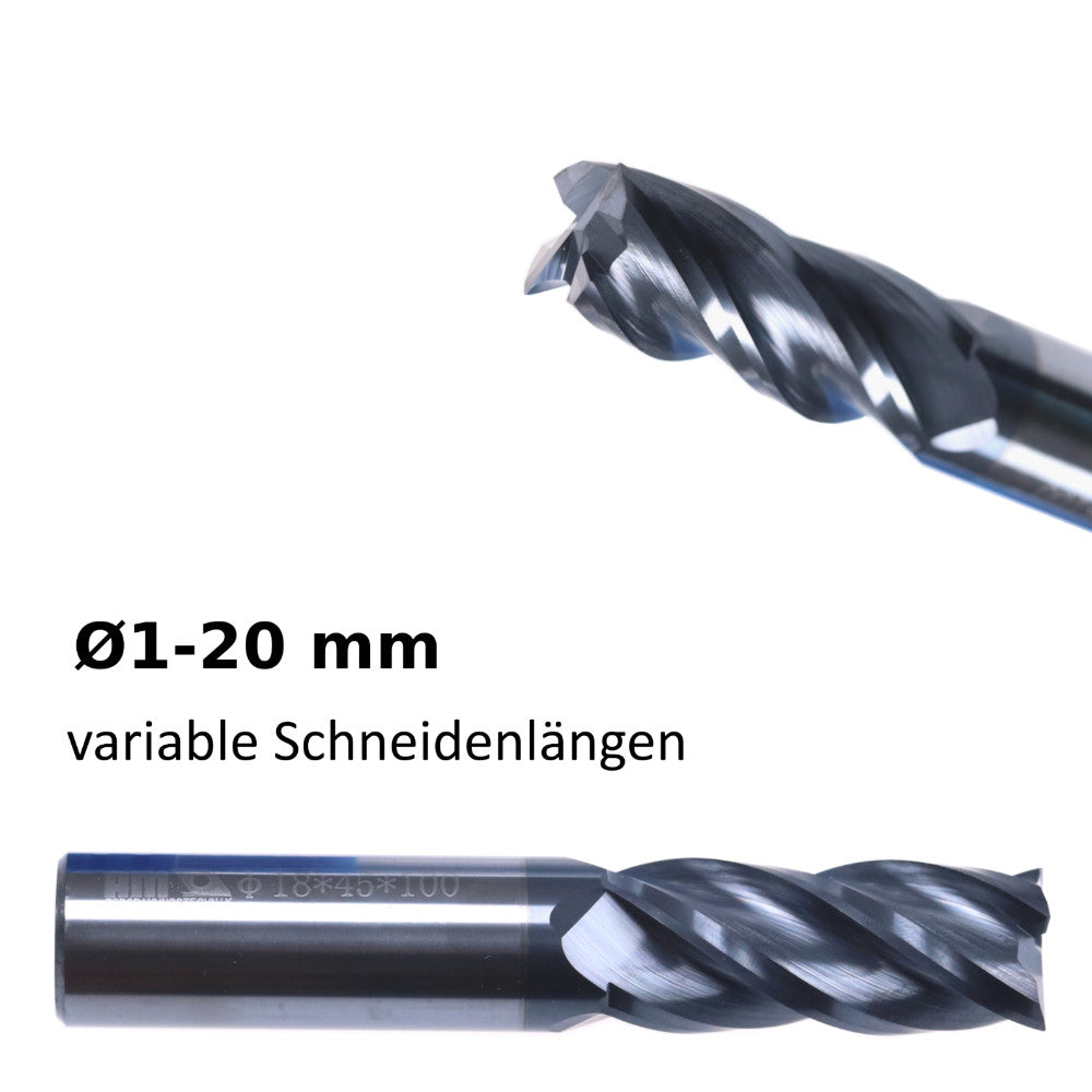 VHM Schaftfräser VHM Fräser TiAlN HPC