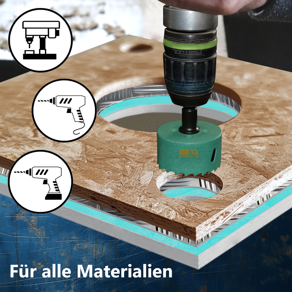 Hole saws HSS bi-metal 15 - 200mm drill bit can drill for metal drywall