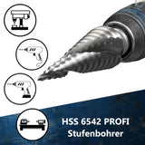 HSS Profi Stufenbohrer fuer exakte Bohrungen und hohe Standzeit AM-Zerspanungstechnik