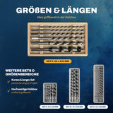 Übersicht der AM Schlangenbohrer in verschiedenen Größen und Längen.
