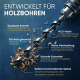 Schlangenbohrer für saubere und tiefe Holzbohrungen mit HCS-Stahl und scharfer Schneide.