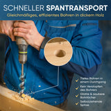 AM Schlangenbohrer mit Spiralnut für schnellen Spantransport bei tiefen Holzbohrungen.