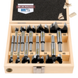 10-teiliges Premium Forstnerbohrer-Set von AM-Zerspanungstechnik in der Holzkiste.
