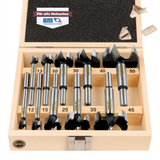 10-teiliges Premium Forstnerbohrer-Set von AM-Zerspanungstechnik in der Holzkiste.