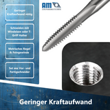 Präziser Anschnitt des Vorschneiders zum leichten Zentrieren und Kräfte sparen beim Gewindeschneiden.