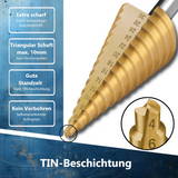 Nahaufnahme der goldenen TiN-Beschichtung für reduzierte Reibung und bessere Standzeit beim Heimwerker-Einsatz.