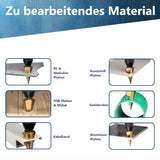 Geeignete Werkstoffe für den HSS-TiN Bohrer wie dünne Bleche, Kunststoffe, Holz und NE-Metalle.