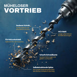 Kurzer AM Schlangenbohrer mit selbstziehender Spitze, HCS-Stahl und scharfer Schneide für Holz.