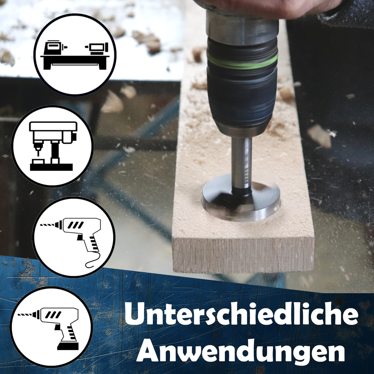 Forstner drill, wood drill, knot hole drill, hinge hole drill Ø 10-100 mm