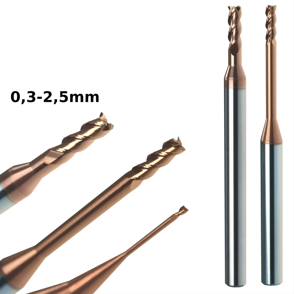 Mini milling cutter Micro milling cutter long for steels
