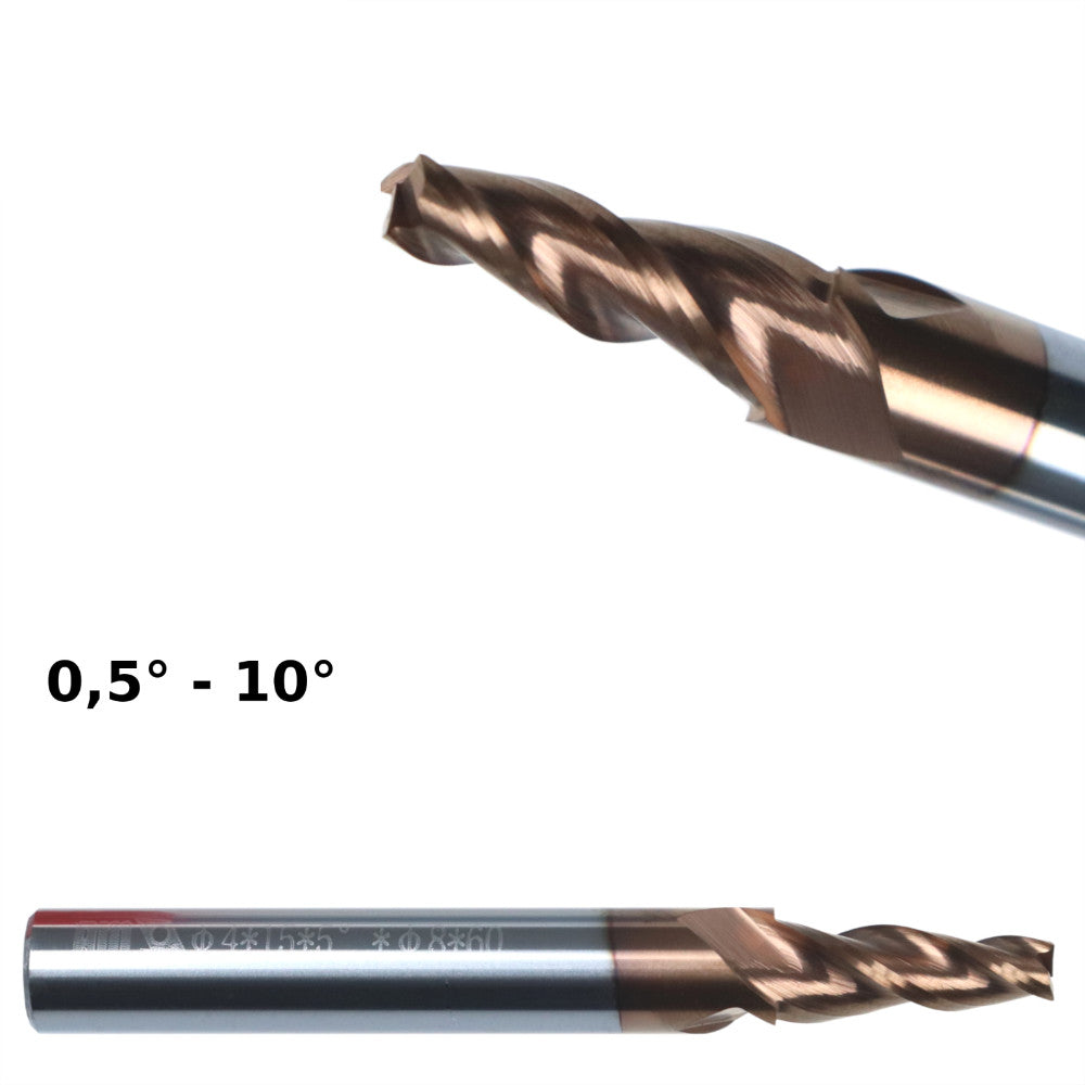 Solid carbide milling cutter, conical shape milling cutter